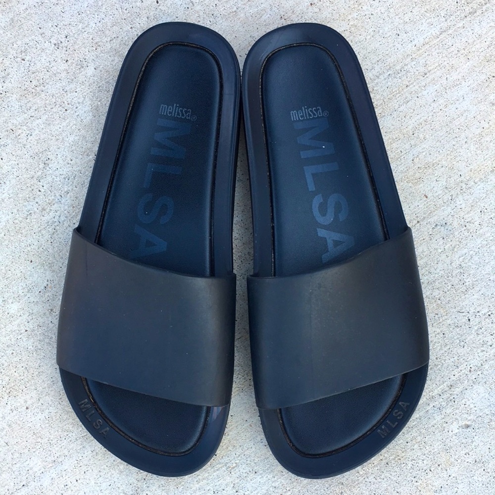Melissa MLSA slip on sandals black size 9